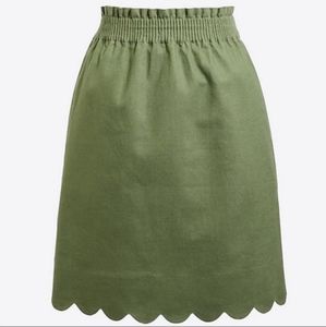 J. Crew Factory Sidewalk Skirt Scalloped Green Size 2